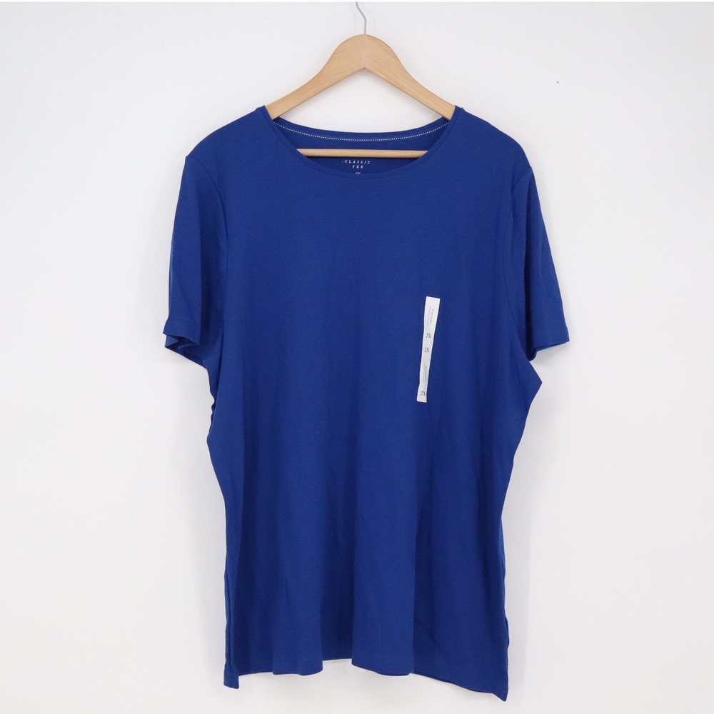 Croft & Barrow T-Shirt Womens 2X Classic Tee Starstruck Blue Cotton NEW
